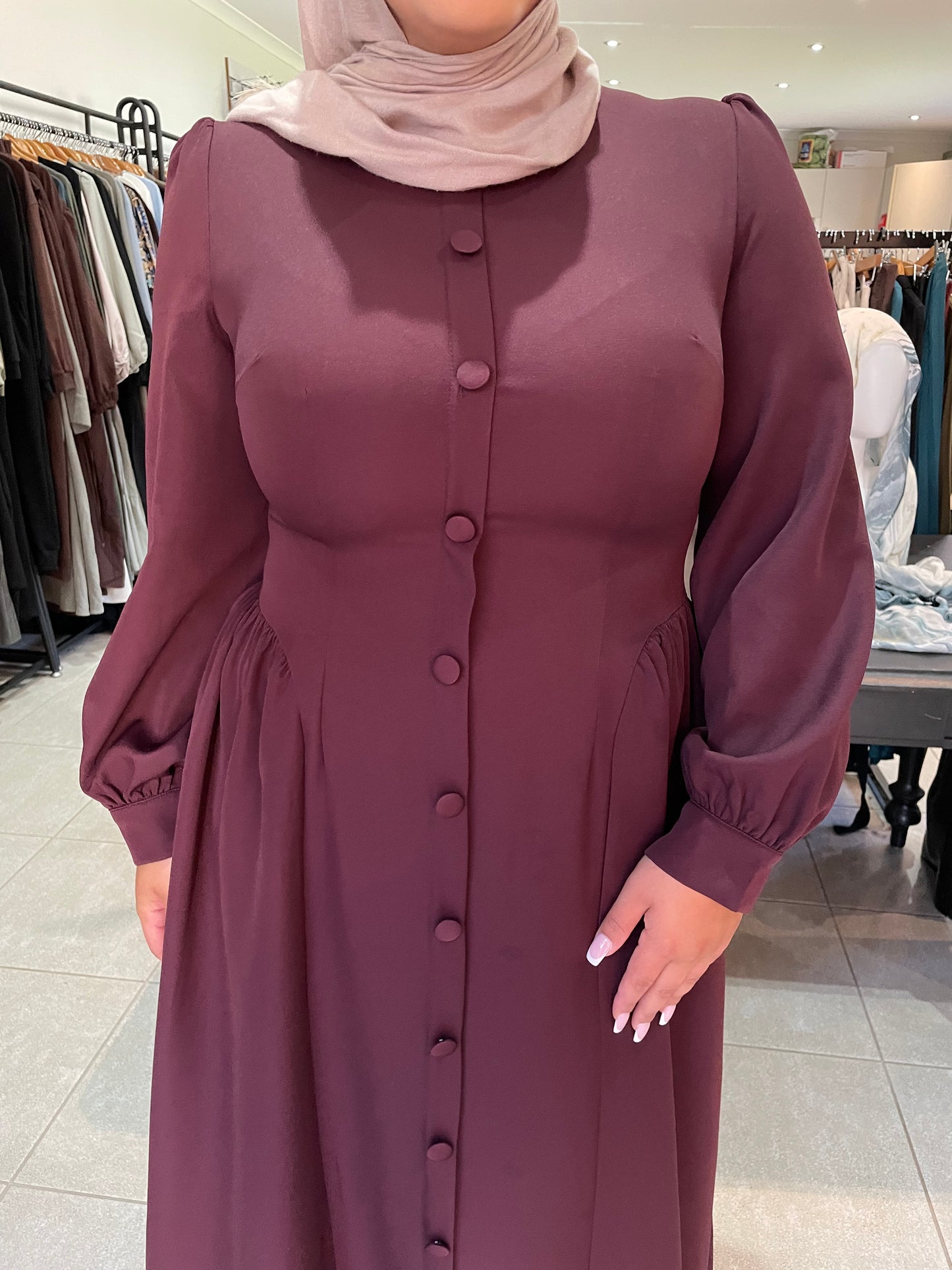Side gathered dress