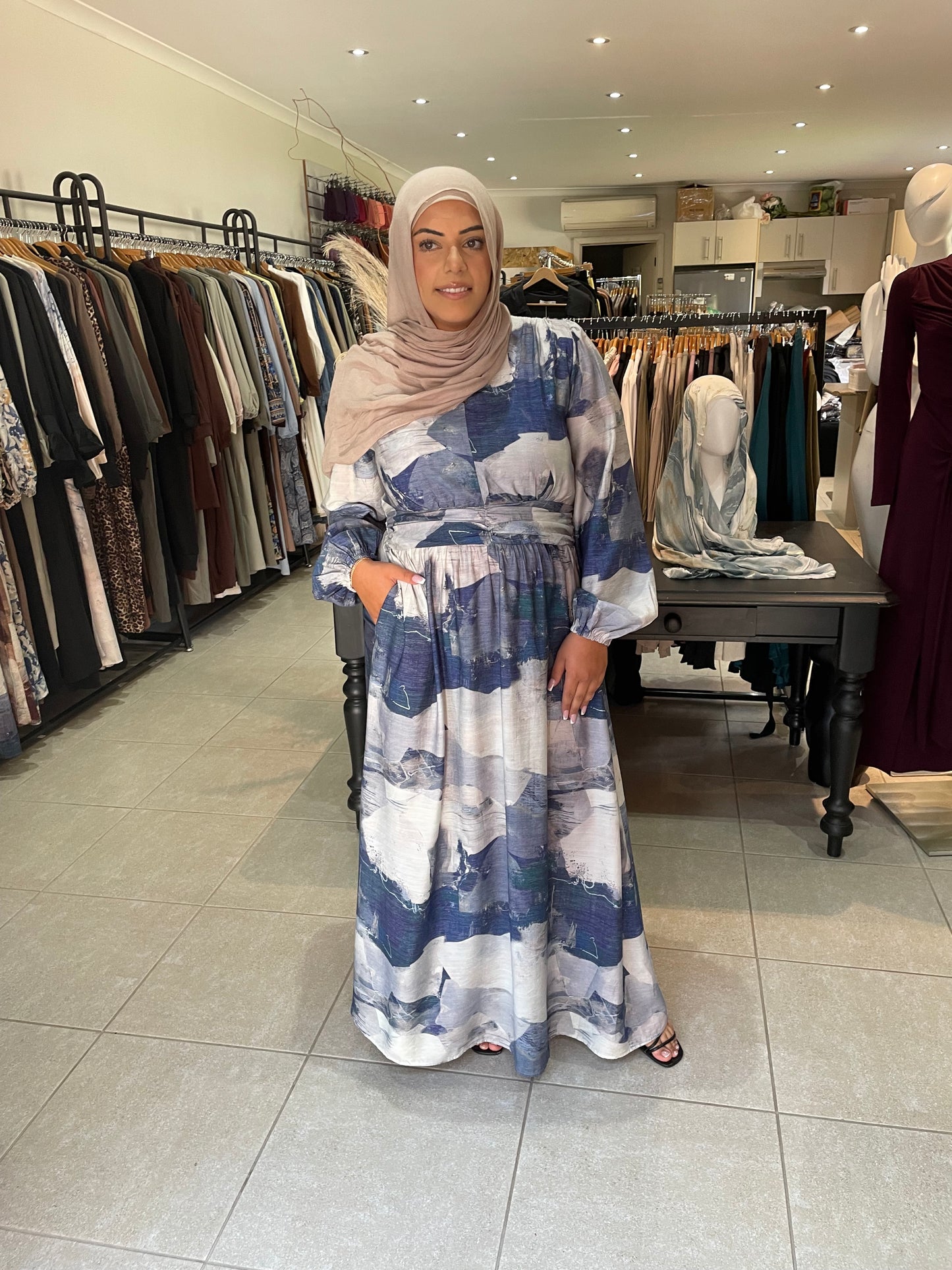 Blue Print Dress