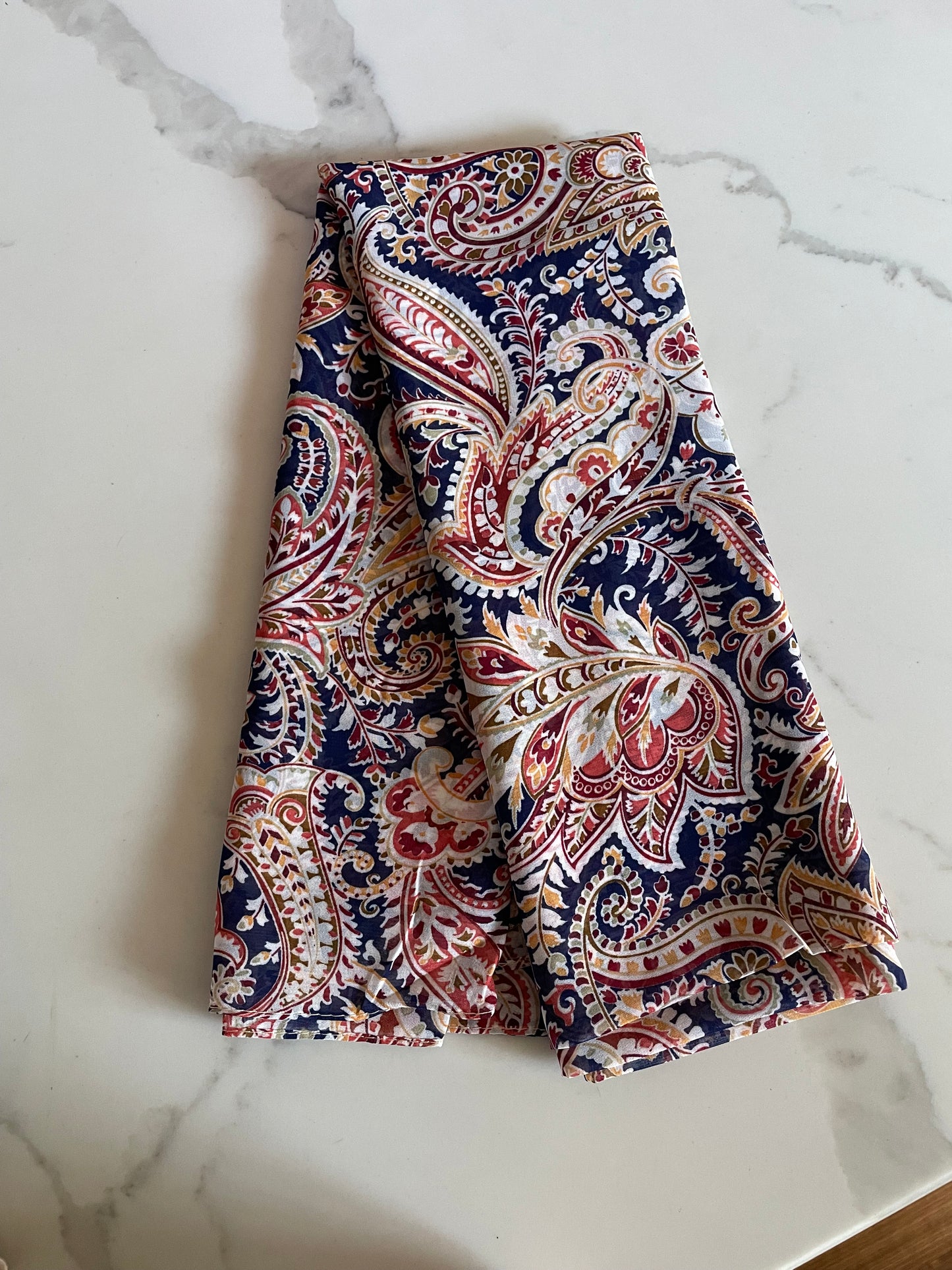 Chiffon Square - Navy Printed