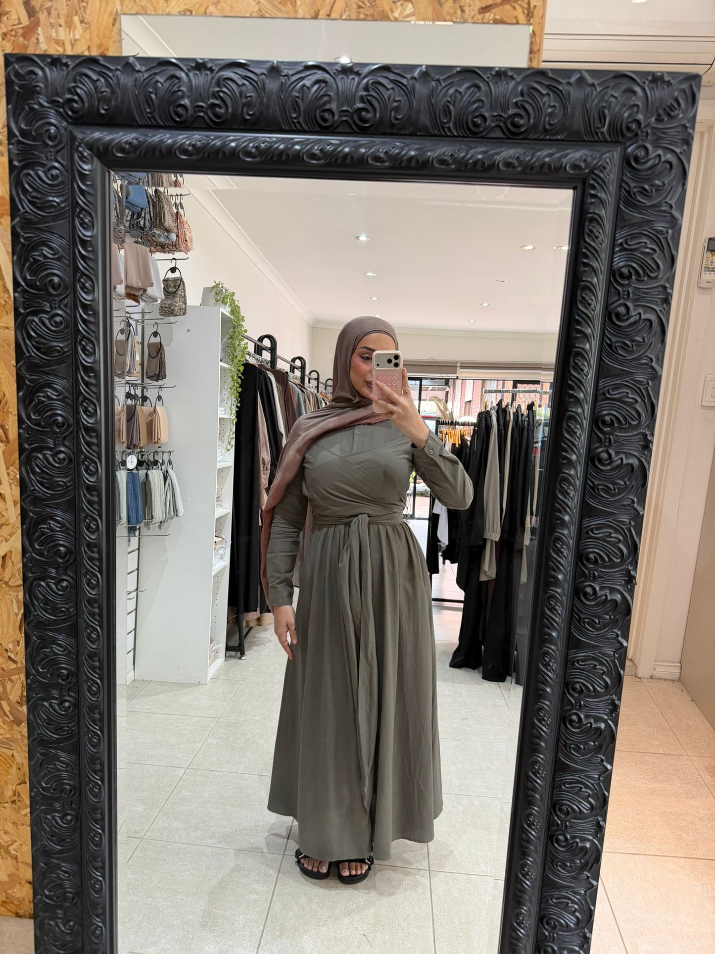 Dee Tie Dress - Khaki