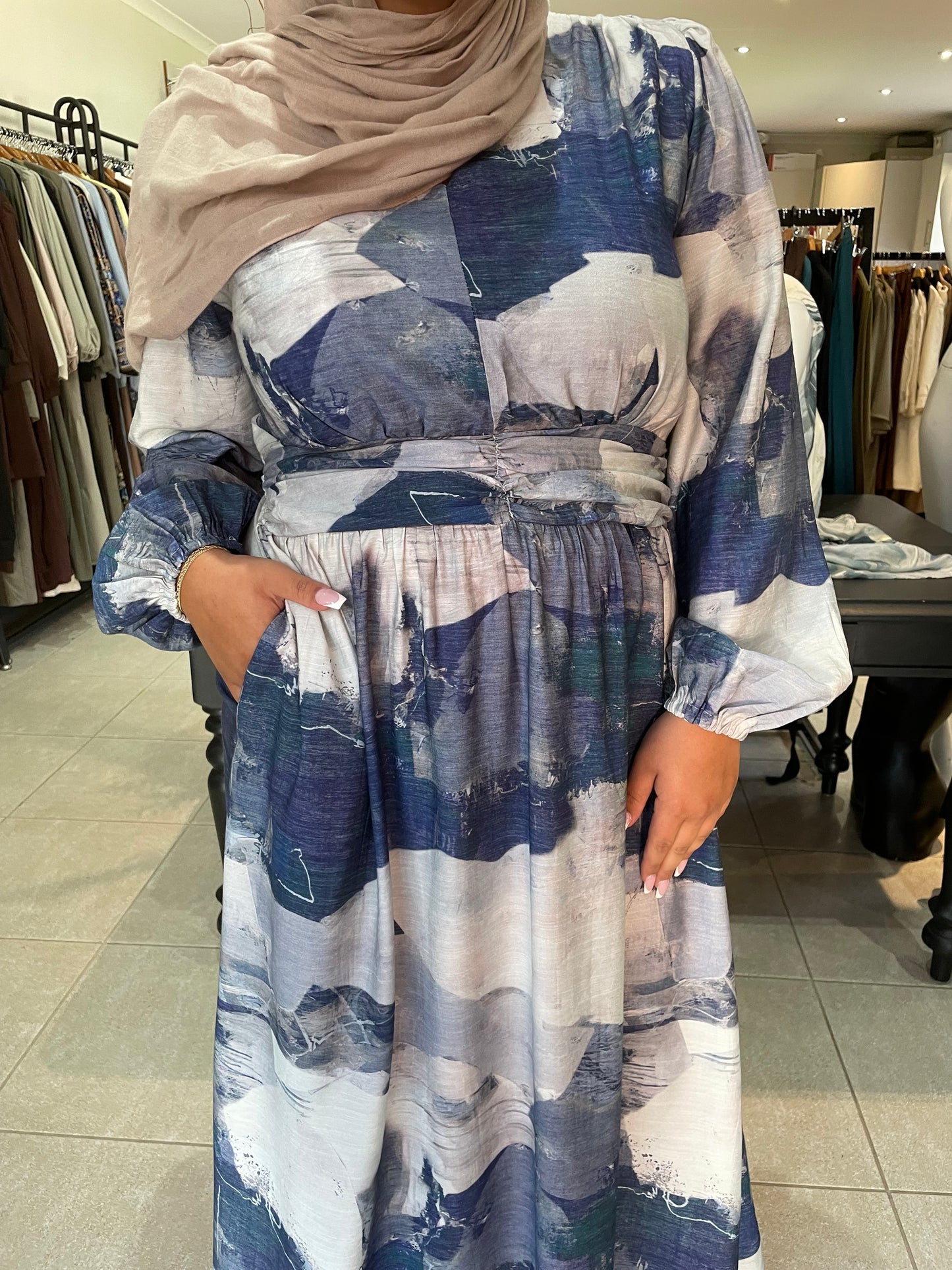 Blue Print Dress
