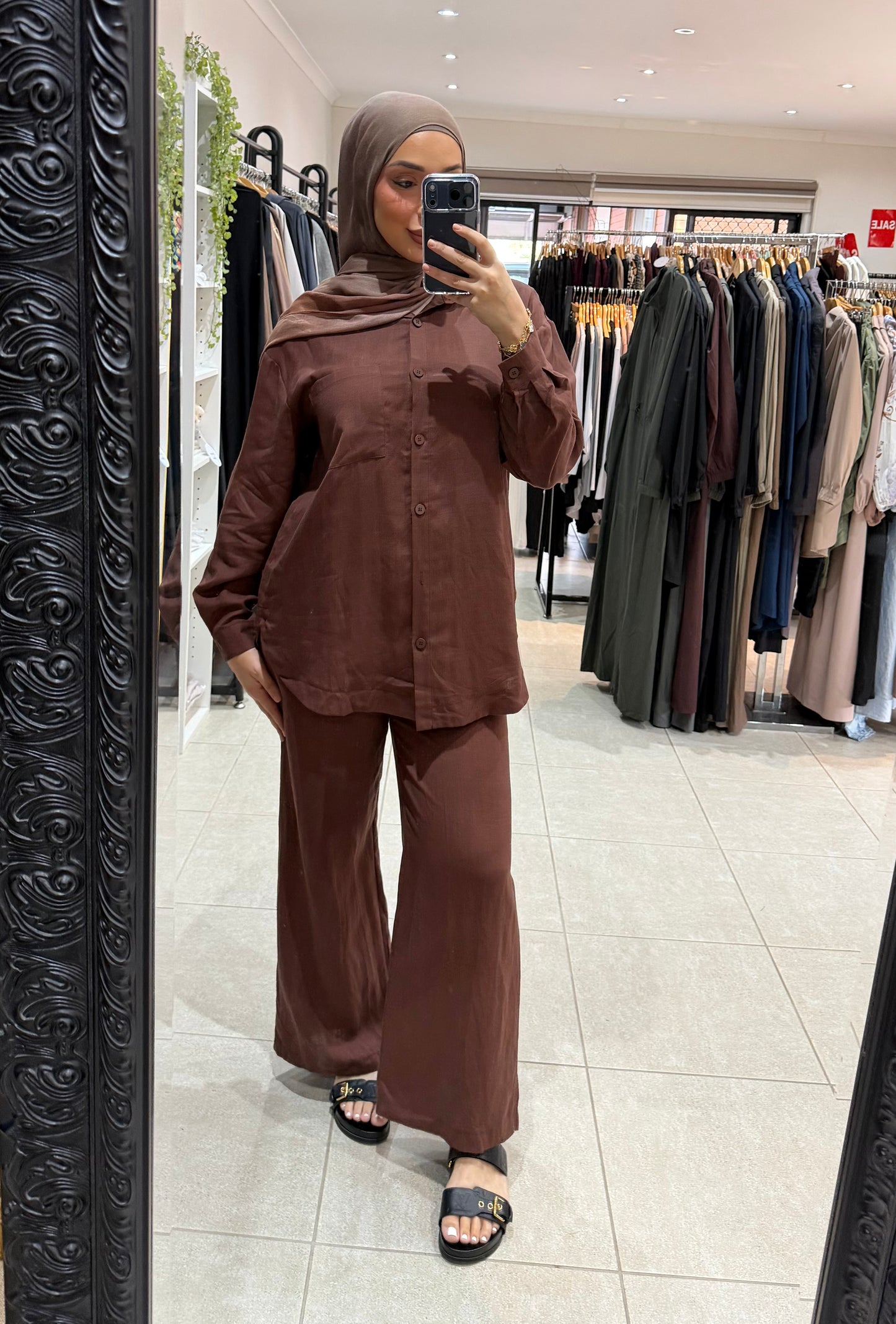 Wendy Linen Set - Brown