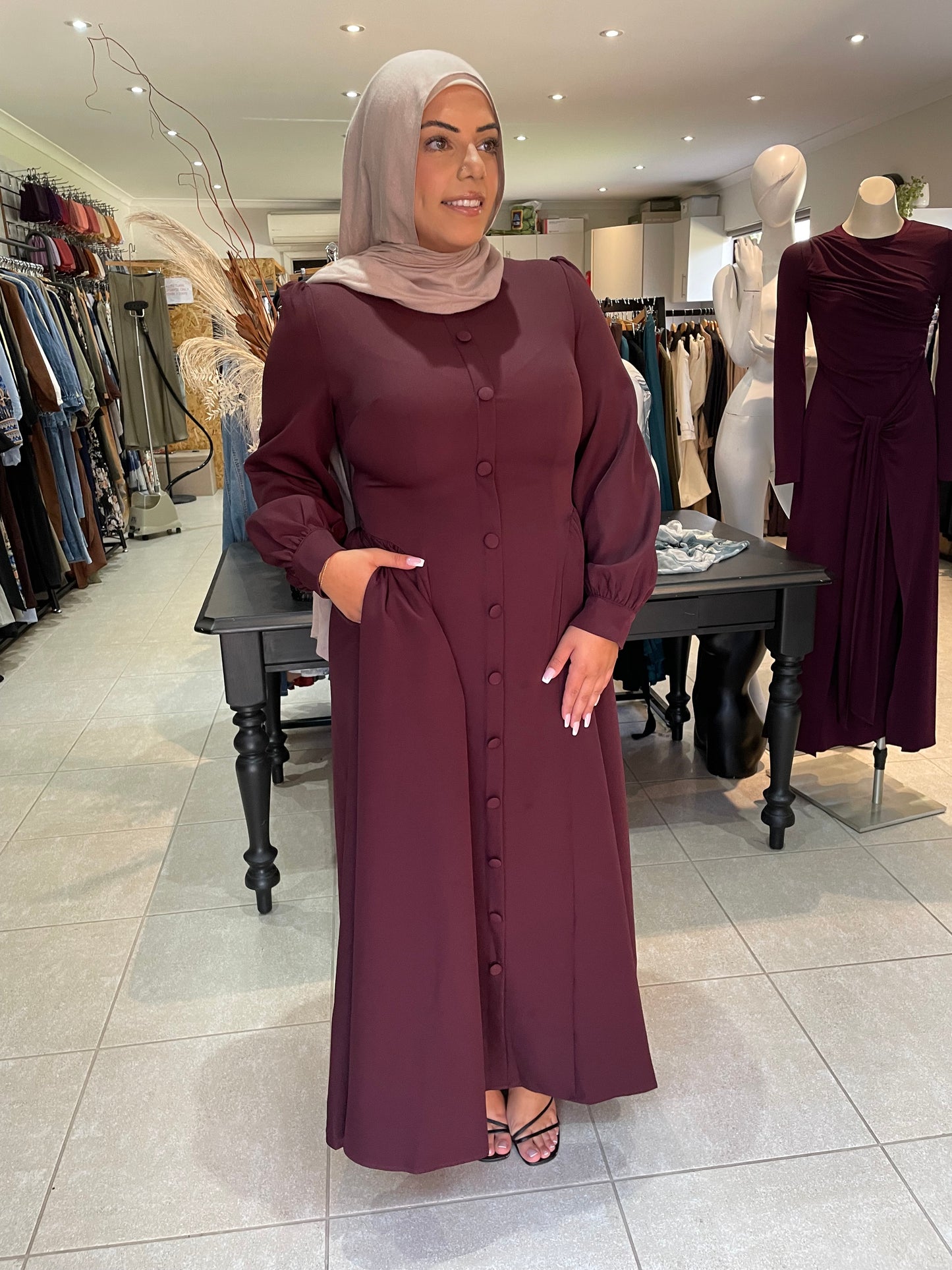 Side gathered dress