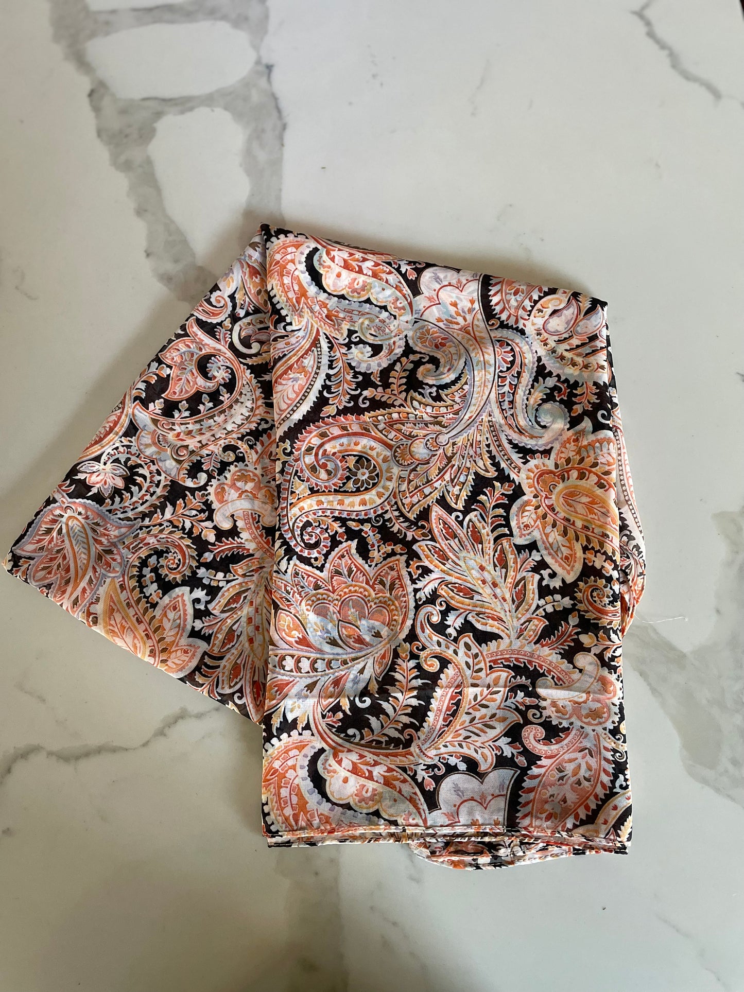 Chiffon Square - Black/ Orange