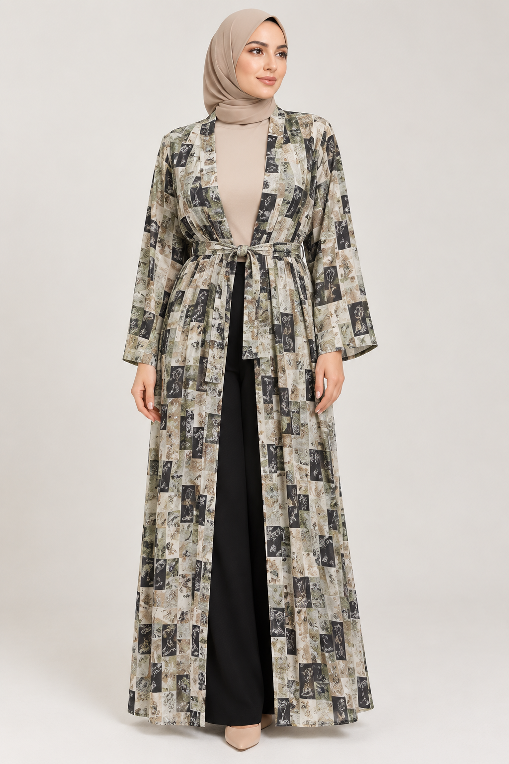 Printed Cape - Khaki