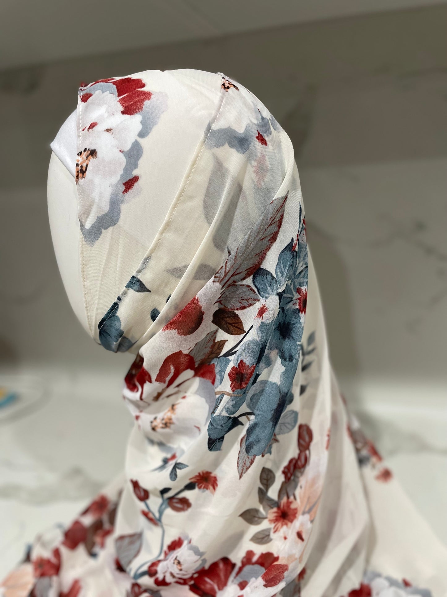 White Floral shawl