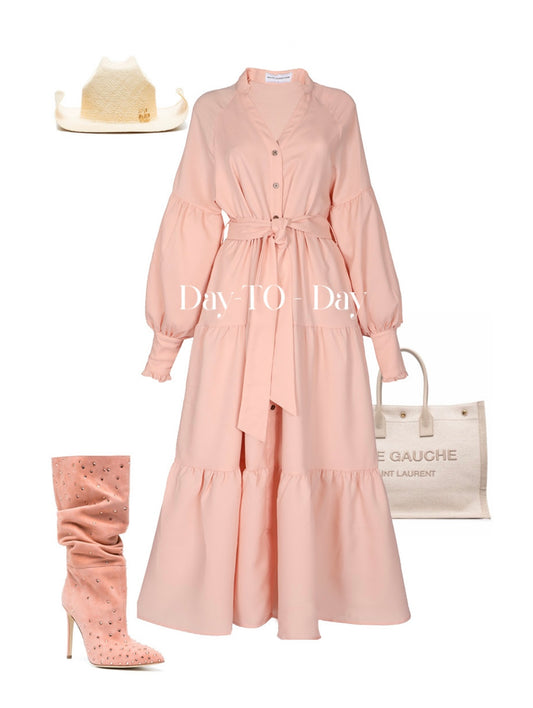 Spring Maxi Dress - Soft Blush