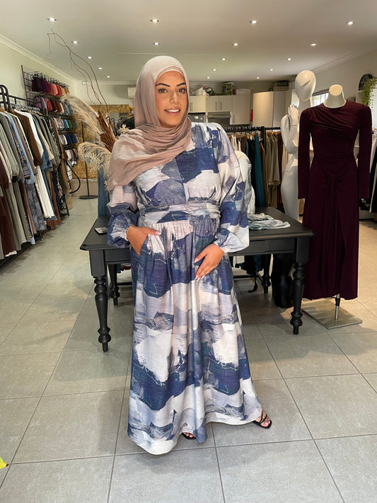 Blue Print Dress