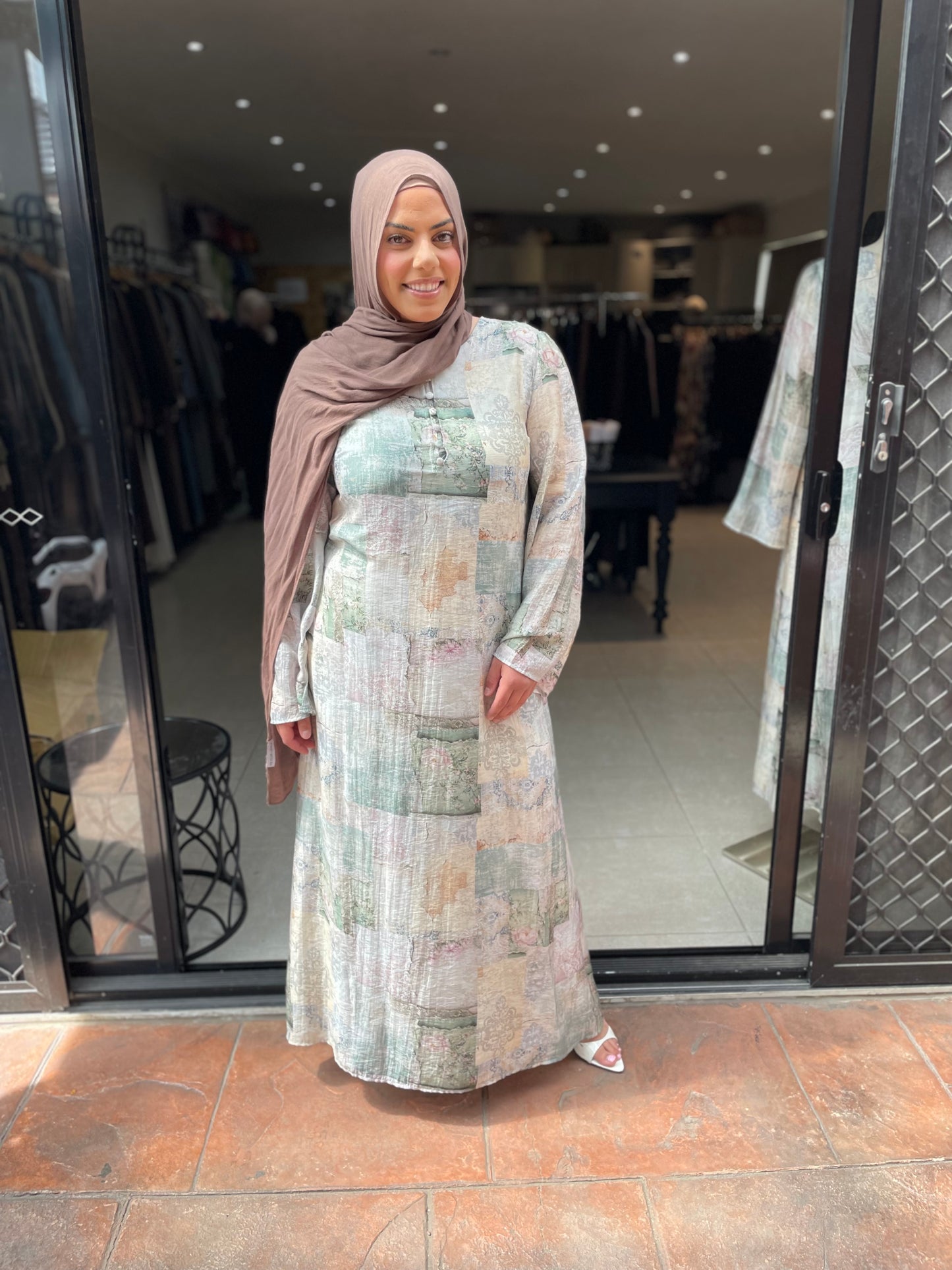 Printed Tie Back Maxi