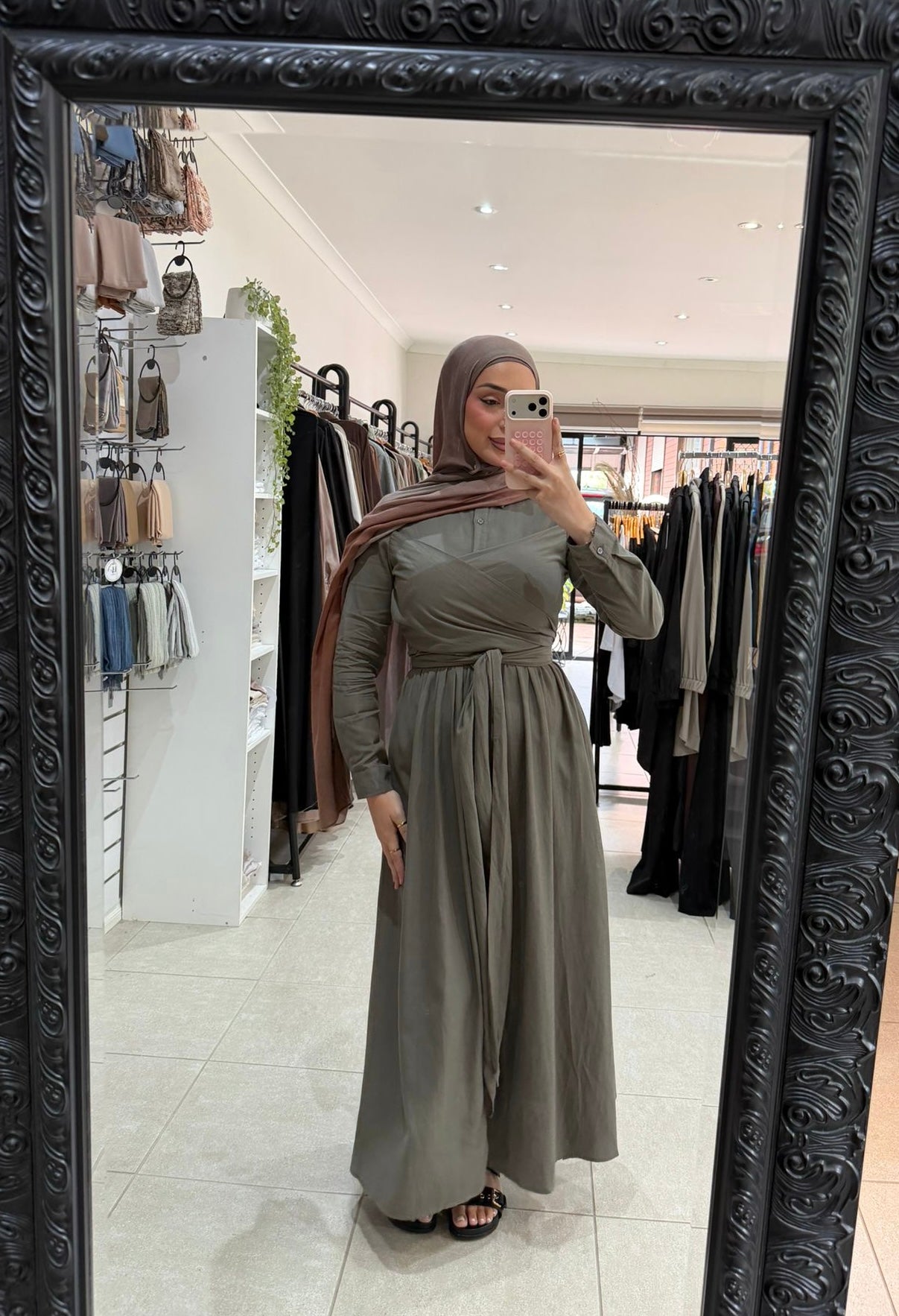 Dee Tie Dress - Khaki