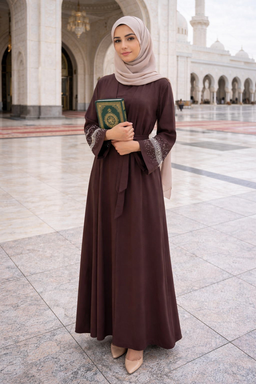 Beaded Sleeve Abaya