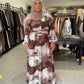 Brown Print Dress