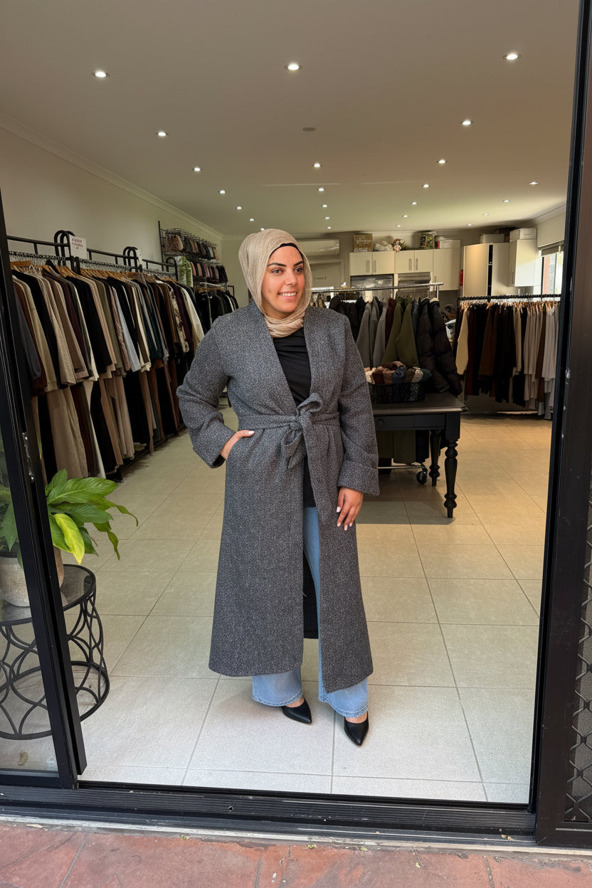 Tweed Cape - Charcoal
