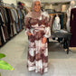 Brown Print Dress