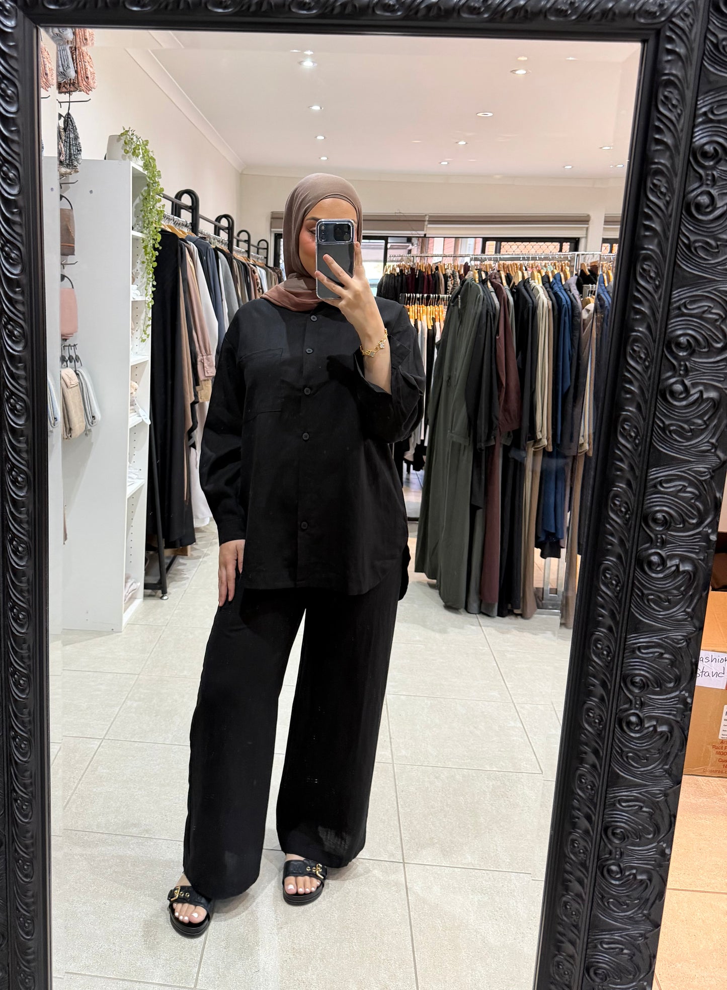 Wendy Linen Set - Black