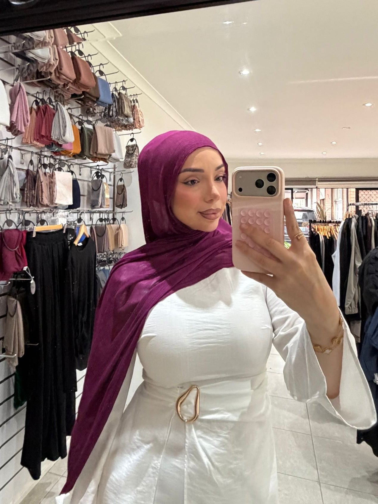 Crinkled Hijab - Magenta