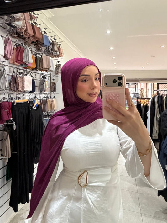 Crinkled Hijab - Magenta