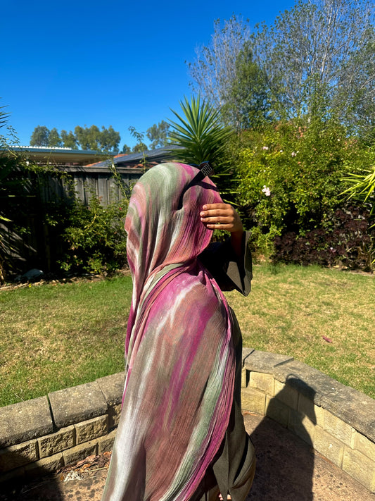 Printed Crinkle - Pink/Green