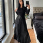 Pleated Satin Skirt