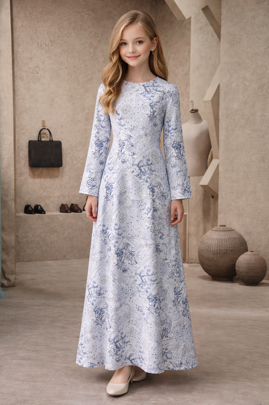 Awatif Floral Dress - Blue