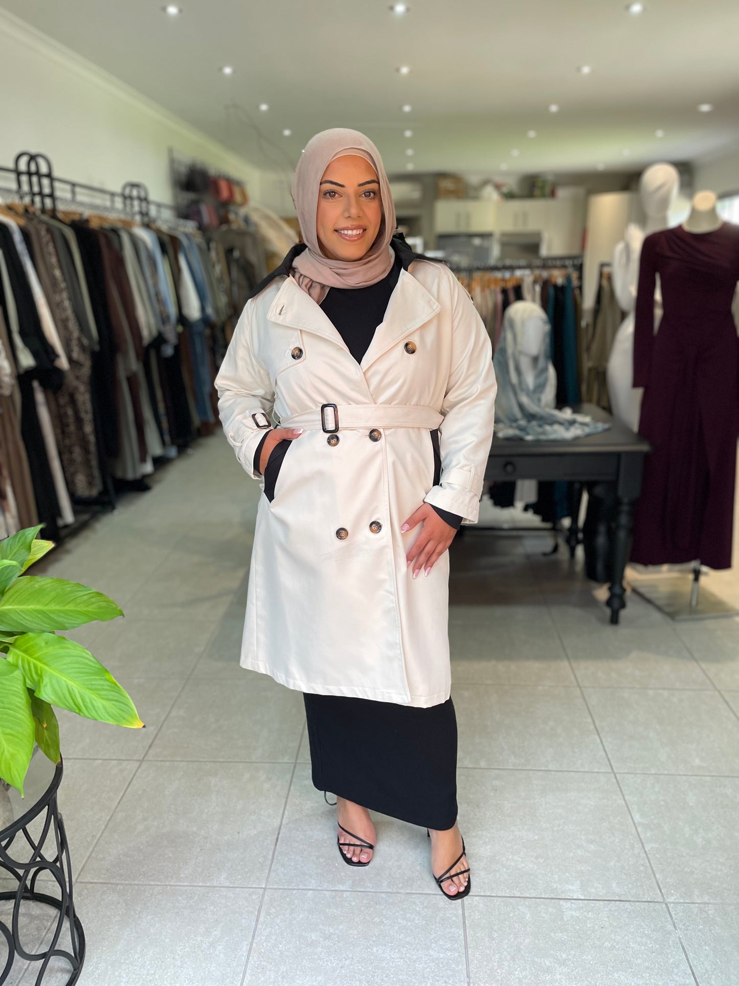Contrast Trench Coat