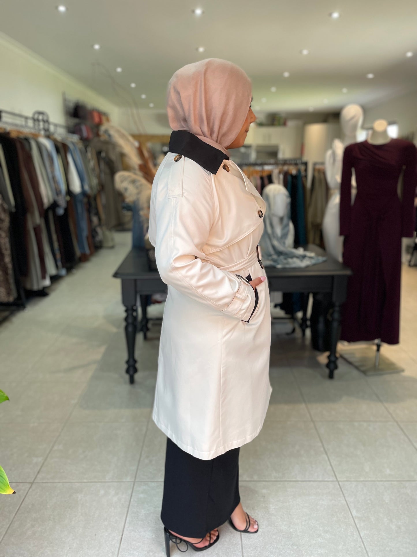 Contrast Trench Coat