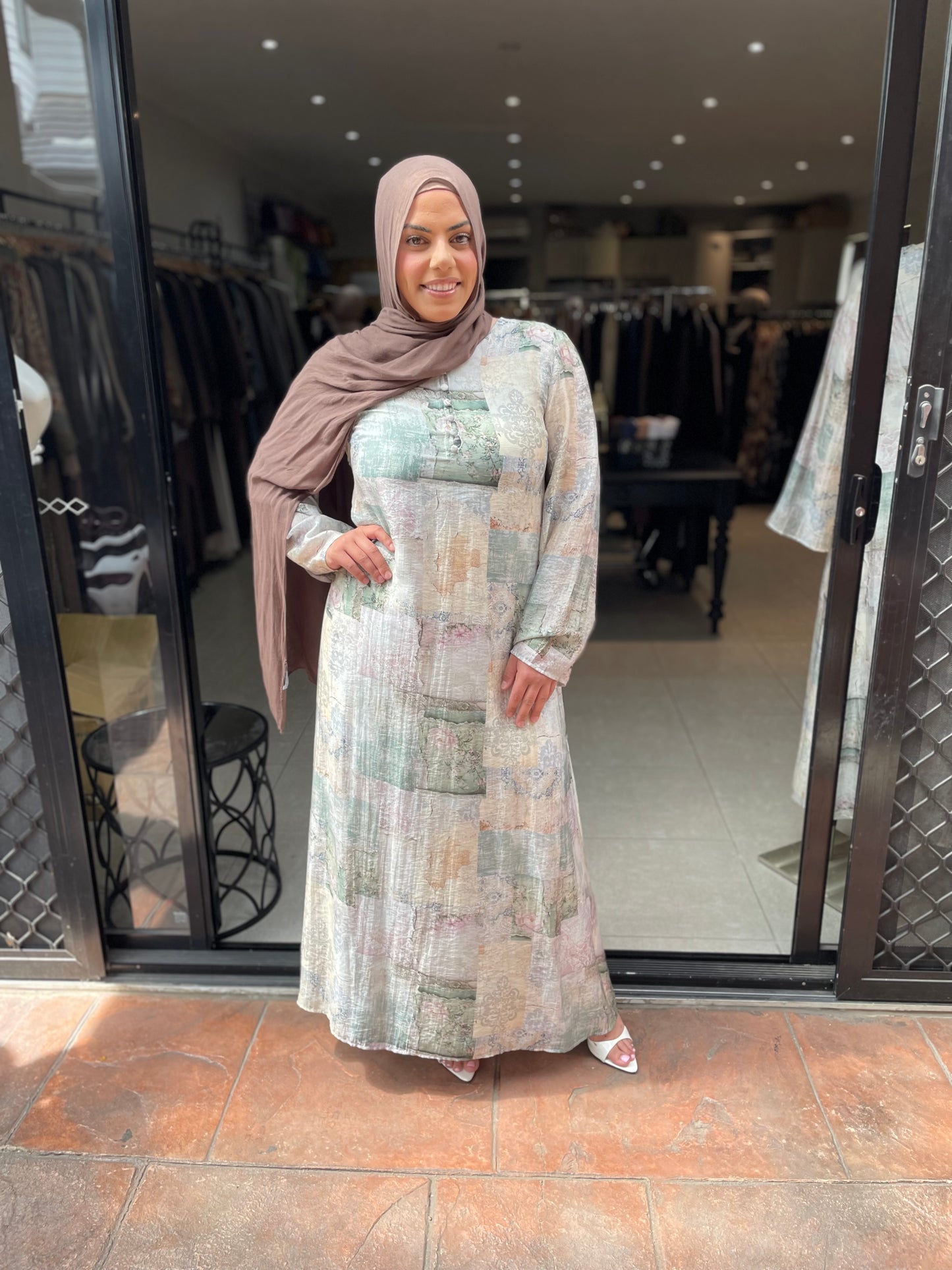 Printed Tie Back Maxi