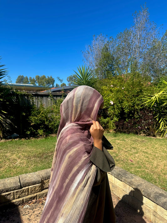 Printed Crinkle - Purple/Beige