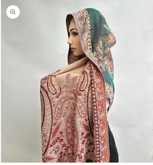 Pashmina - Faded Teal (Reversible)