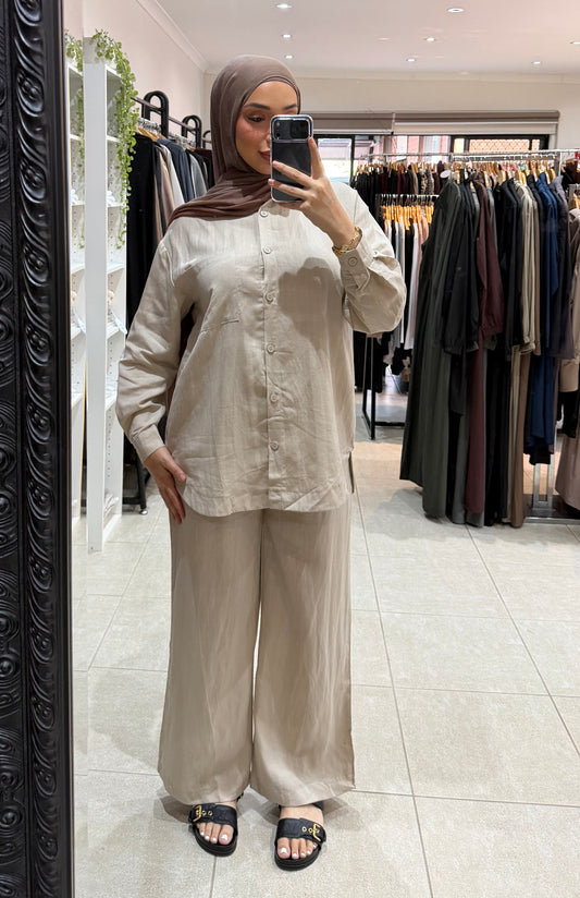 Wendy Linen Set - Beige