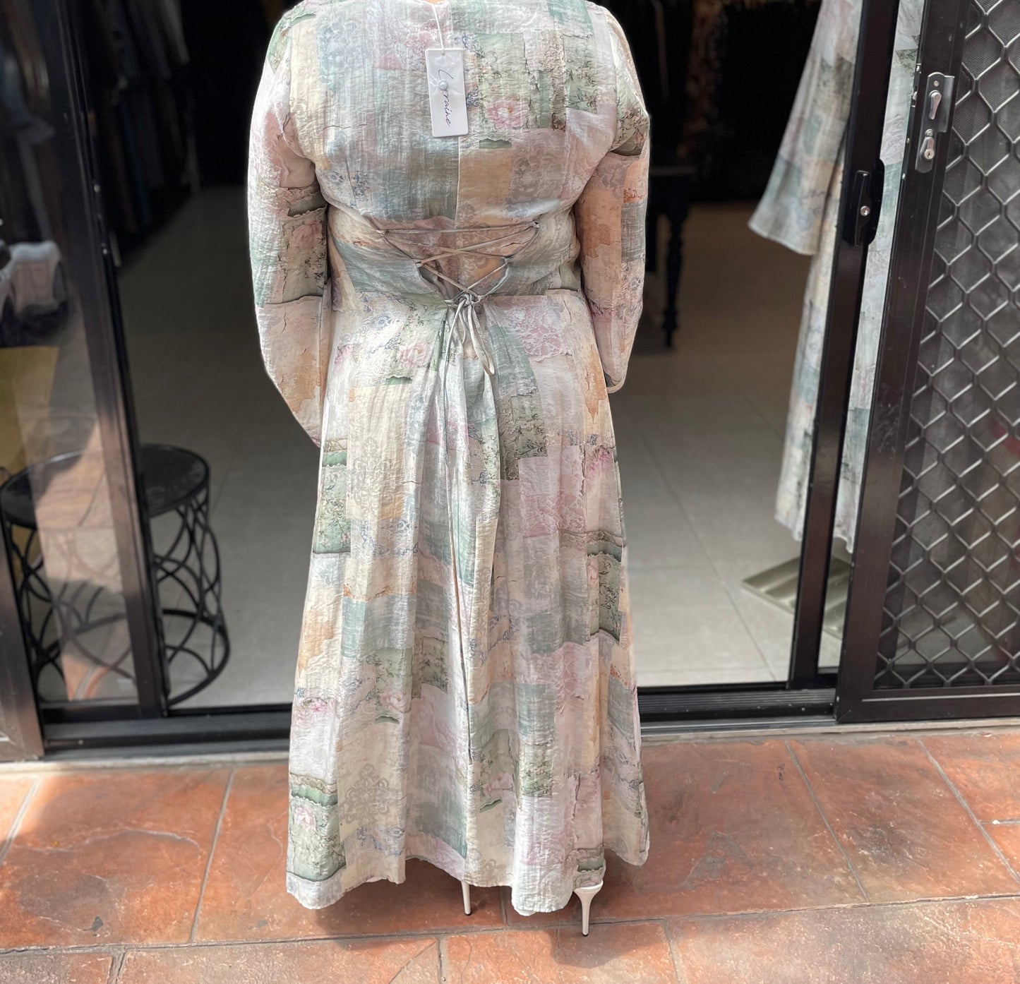 Printed Tie Back Maxi